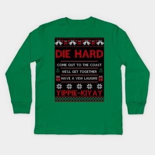 Die Hard Ugly Christmas Sweater Kids Long Sleeve T-Shirt